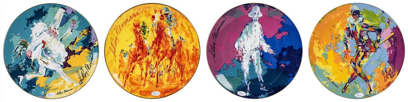 Lot of (4) LeRoy Neiman Signed Royal Doulton Limited Edition Plates (JSA)